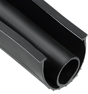 MYFULLY Garage Door Bottom Seal Rubber U-shaped Weather Stripping Kit Replacement, Weatherproofing Universal Sealing for Doors, Black (1/4 Inch T-End, 20FT Long)