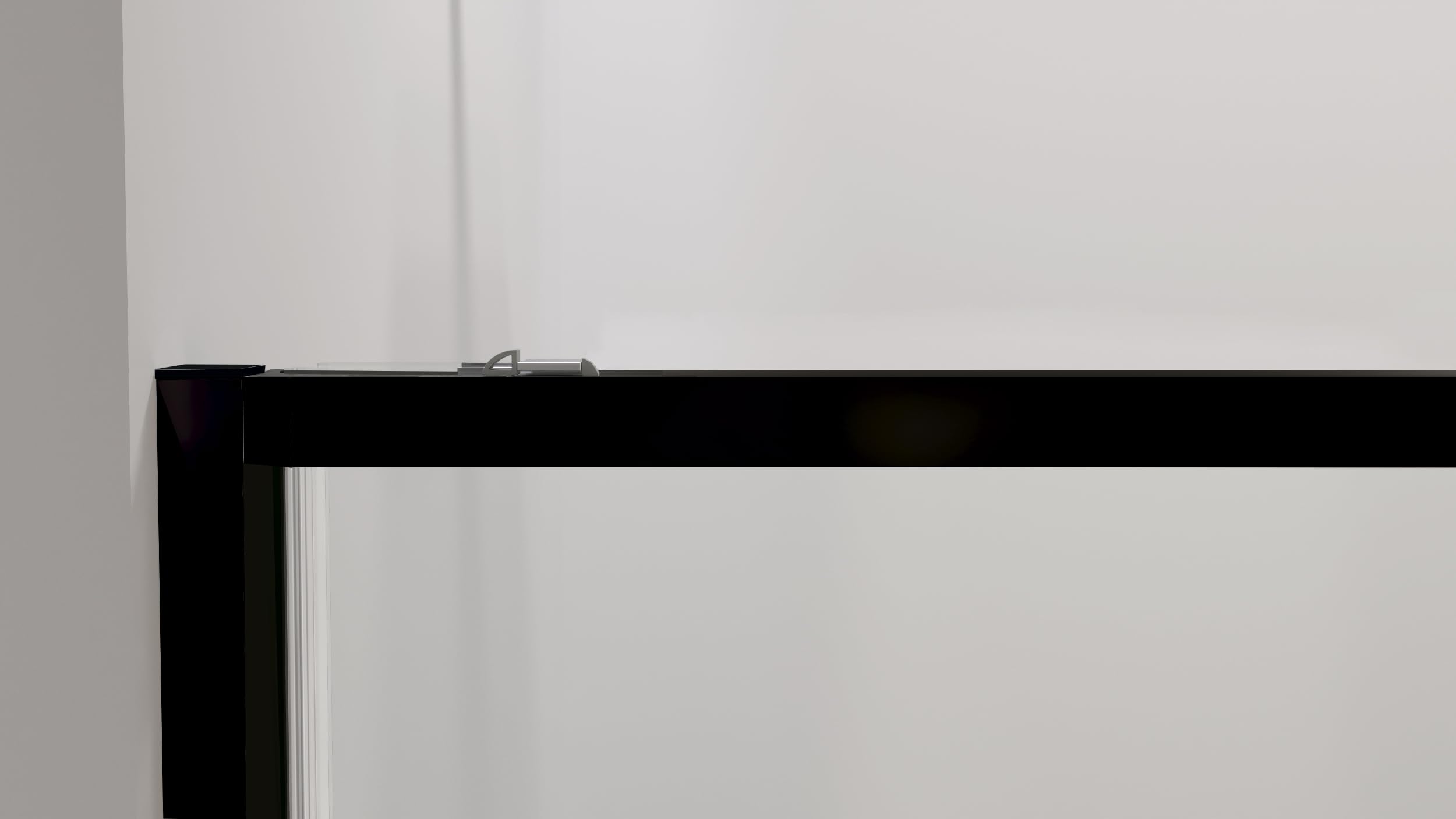 GME - Mampara Ducha Frontal Negra Mate 120cm 1 Fija + 1 Corredera + 80cm Panel Lateral Fijo | Mampara de Cristal Reversible 6mm con Ancho Adaptable y 195cm de Altura