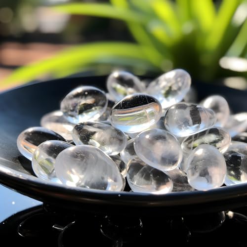 Image of Polished Clear Quartz Crystals - 72 Pcs, 0.5 inch 10 oz Handpicked Natural Tumbled Gemstones Rocks, Pebbles for Reiki, Chakra, Healing Home Decor