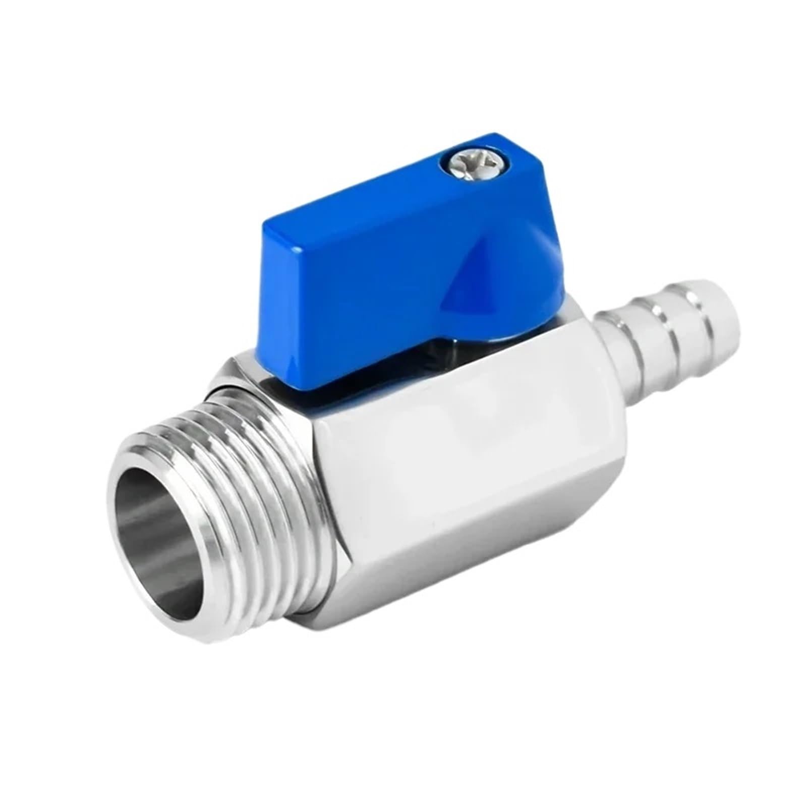 Genterun Men's One Color 304 Stainless Steel Mini Ball Valve 2 Way Gases Valve With Pagoda Adapter For Home Use, 1Pcs( 14Mm 1/4Inch)