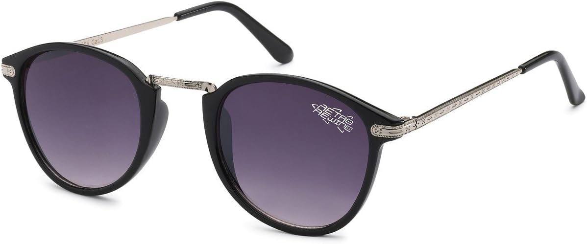 New Vintage Classic Retro Men Women Clubmaster Outdoor Sport Fashion Sunglasses, Silver and Black