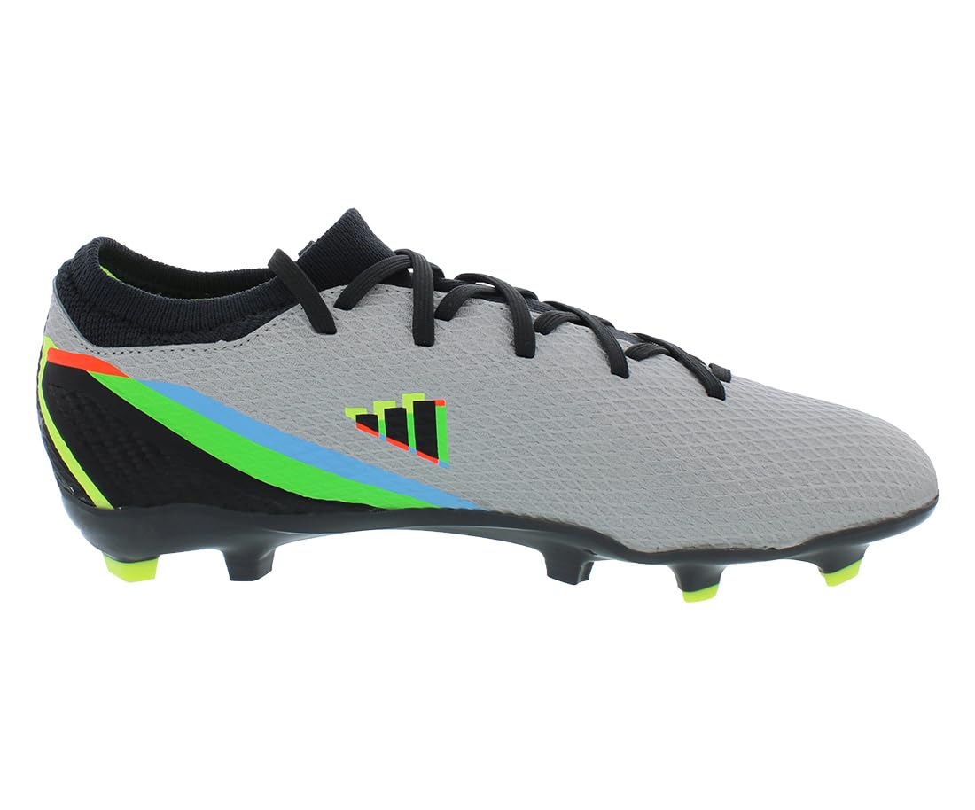 adidas X Speedportal.3 Mens Firm Ground Soccer Cleats, Silver Metallic/Core Black/Solar Yellow (Numeric_6_Point_5)