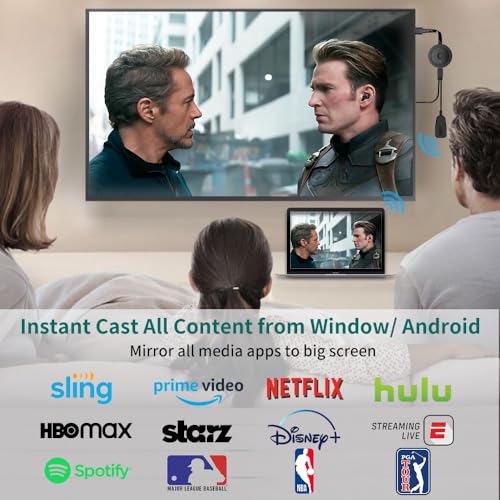 Image of 4K Wireless HDMI Display Dongle Adapter 1080P, WiFi Casting Movies, Shows Receiver for i-Phone, i-Pad, iOS, Android, Tablet, Laptop, Windows to HDTV /Monitor /Projector, Support Miracast Air Play DLNA