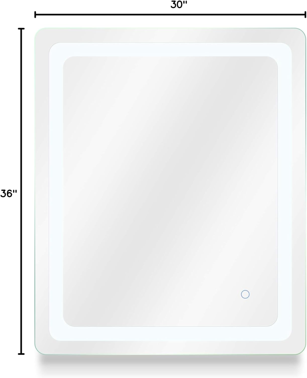 Dyconn Faucet Egret Tri-Color Horizontal/Vertical Wall Mounted Backlit LED Bathroom Vanity Mirror with Touch ON/OFF Dimmer (30"W X 36"H)