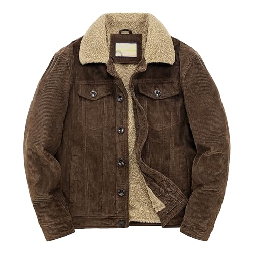 Veste en coton avec col en fourrure homme finition velours haut de gamme