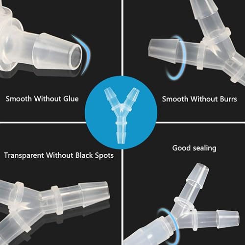 Miniatura 4 de ANPTGHT Adaptador de manguera de 14 de pulgada, igual de púas en forma de Y, tubo de plástico de 3 vías, empalmador de empalme, adaptador para