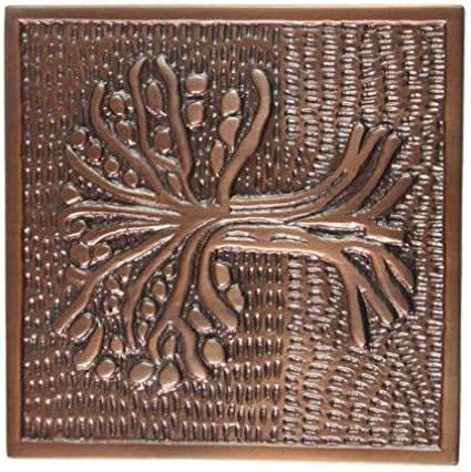 Adonai Hardware 4" "Tree Brass Wall Tiles- Antique Copper (Supplied as 2 Pieces per Pack)