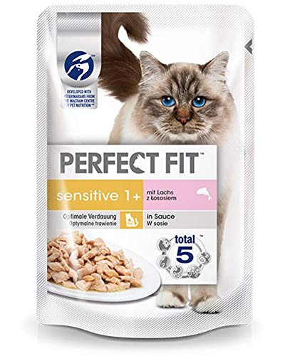 Produktbild von Perfect Fit Katzenfutter Sensitive mit Lachs - 12 x 85 g