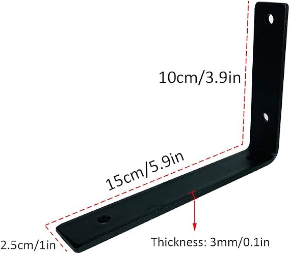 Floating Metal Bulkhead Shelf Bracket,Creative Bookshelf Shelving Brackets,L Kitchen Flat Shelf Supports,Wall Corner Support,Space Saving Brackets for Shelves,2 Pcs (15cm/5.9in)