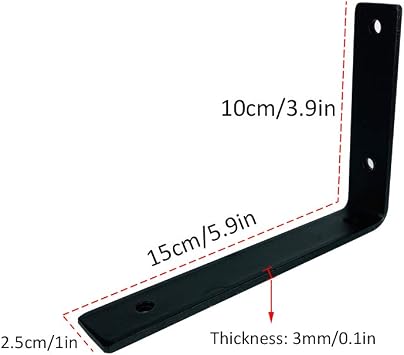Floating Metal Bulkhead Shelf Bracket,Creative Bookshelf Shelving Brackets,L Kitchen Flat Shelf Supports,Wall Corner Support,Space Saving Brackets for Shelves,2 Pcs (15cm/5.9in)