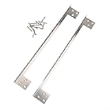 Stainless Steel L Shaped Door Latch Guard Plate for Outswing Doors, 2-Pack Deadbolt Protection Plate for Residential and Commercial Door Security Reinforcement(11in)