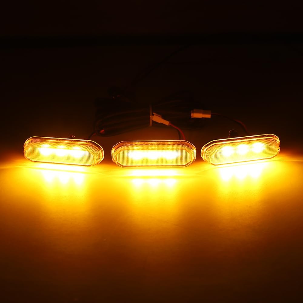Front LED Grille Lights for Ford Bronco Sport Badlands 2021-2024, Bronco Accessories 2024, Grille Lights(3 PCS) (Amber)