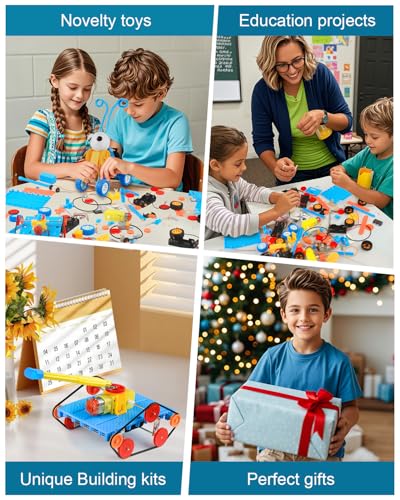 image for Poraxy STEM Kits for Kids Age 5-7 8-10, 6 Set Robot Building Toys for 