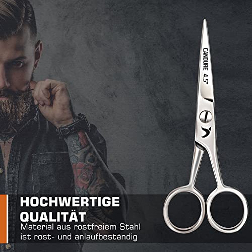 Bartschere Candure aus Edelstahl für Haarschnitt und Bartpflege