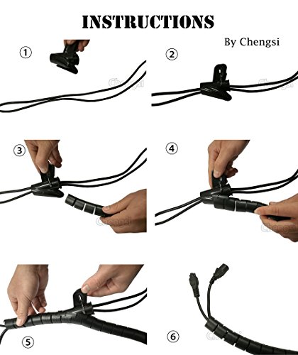 Chengsi Cable Management Sleeve Organizer 118Inch Cord Wire Wrap Coiled Tube Cable Sleeve for Home Office PC TV White