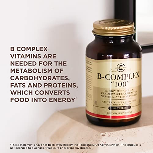 Solgar B-Complex "100" - 100 Tablets - Energy Metabolism, Cardiovascular Health, Nervous System Support - Non-Gmo, Vegan, Gluten Free - 100 Servings #TOP4