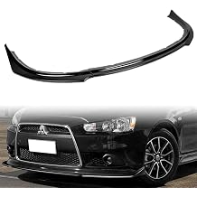 3 Pieces Front Bumper Lip Spoiler Splitter Side Body Kit Protection Compatible with 2009-2015 Mitsubishi Lancer Ralliart & Compatible with 2012-2015 Mitsubishi Lancer GT GTS Painted Black