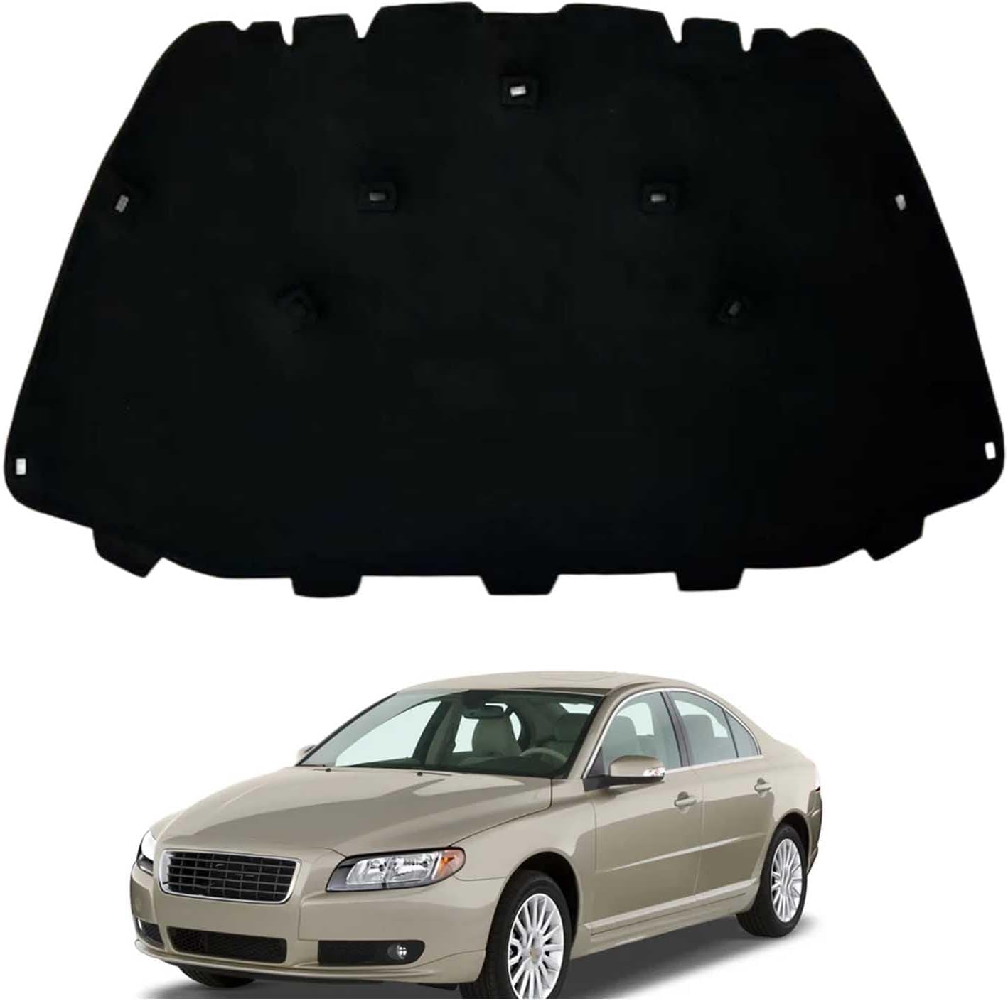 Bonnet Insulation Mat 10mm for Volvo S80 II 2006-2016 OE: 31352181 – Fireproof Engine Sound Deadening & Heat Shield Acoustic Liner with Clips