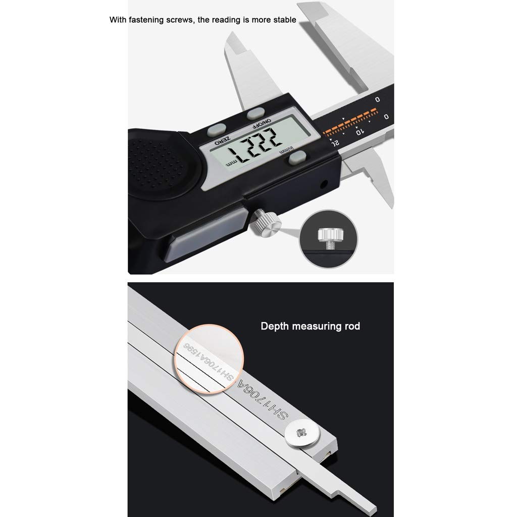 Suwalizki Elektroniczny Cyfrowy Cyfrowy Zacisk Ze Stali Nierdzewnej Vernier Caliper High Precision Industrial Pomiar Narzędzia Zakres: 0-150mm