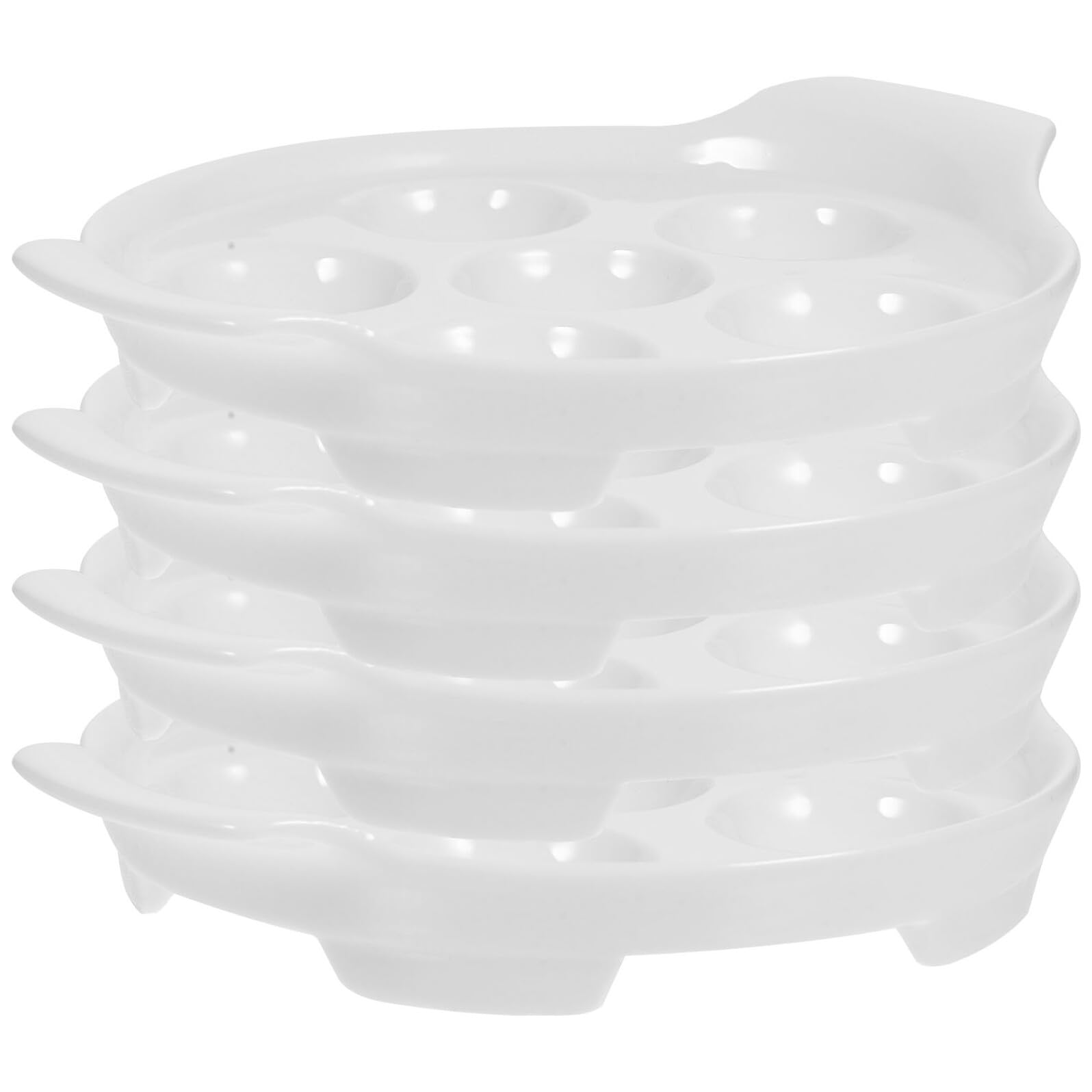 Gatuida 4 piezas Platos Cerámica para Caracoles con Doble Asa Resistente Altas Temperaturas para Horno y Barbacoa Diseño Versátil para Mariscos y Aperitivos