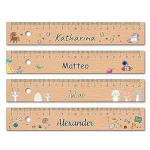 Chrisck Design LNKUV-21x3,5-NeuM Personalisiertes Holzlineal