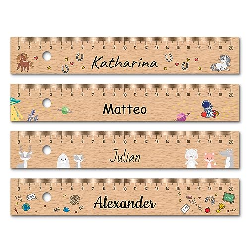 Chrisck Design LNKUV-21x3,5-NeuM Personalisiertes Holzlineal