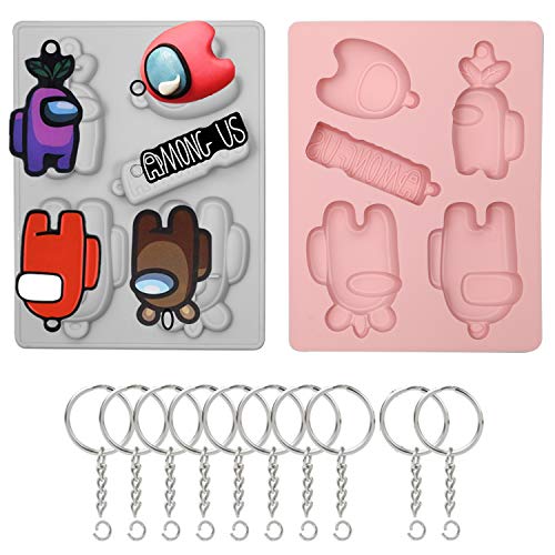 Mot global keychain resin mold,diy among us resin mold silicone 2…