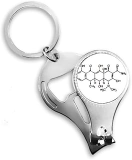 Cortador de unhas com estrutura atômica de química orgânica molecular chaveiro abridor de garrafas