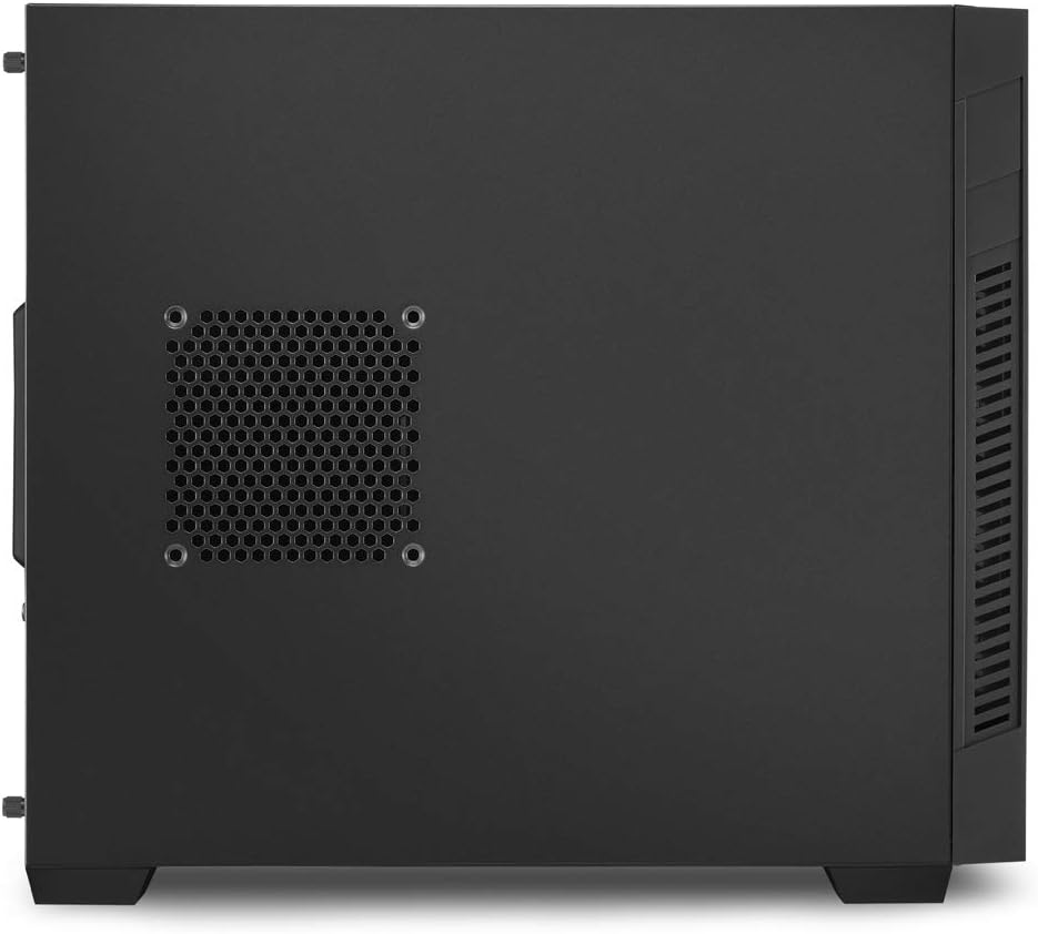Sharkoon SHA-S1000-V Mini Tower PC Case, Metal Side Panel, Micro-ATX / Mini-ITX, Black