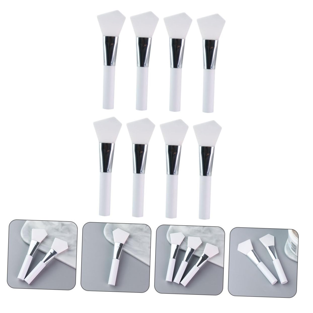 Ipetboom 24pièces Pinceaux Silicone Pour Masques Faciaux Outils Cosmétiques Pratiques Pour Application De Soins De Peau