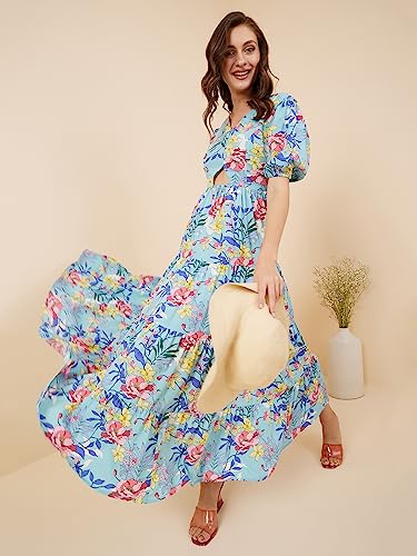 Image of Rare Women's Rayon Fit and Flare Maxi Casual Dress