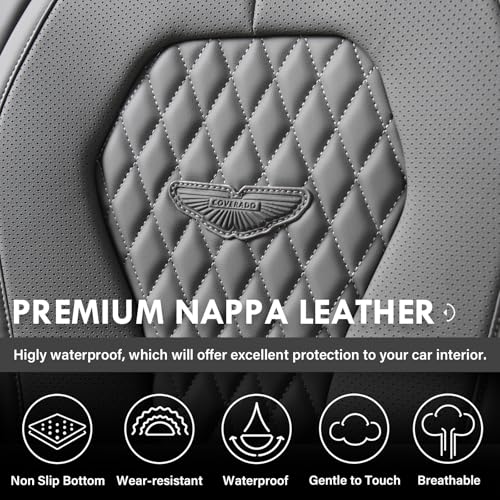Image of Coverado Car Seat Covers, Gray Seat Covers Full Set, Auto Seat Cover 5 Seats, Car Seat Cushion, Car Seat Covers Front Seats Back Seat Covers, Seat Cover Car Seat Protector Universal Fit Most Cars