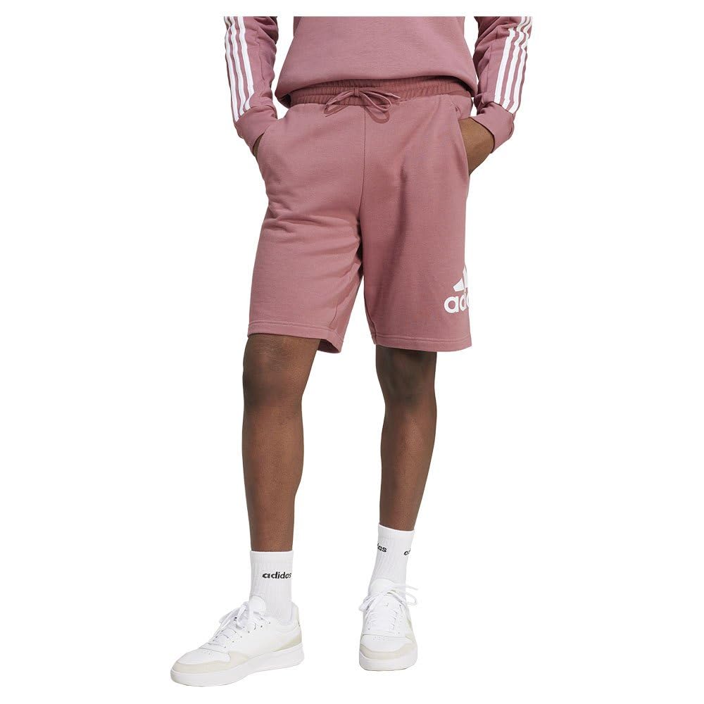 adidas Men's Essentials Big Logo French Terry Shorts, preloved Crimson, L