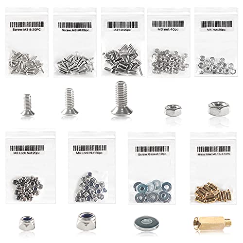 180pcs Preminum Screws Assortment Sets, M3, M4 Screw & Nut, Gasket Copper Pillar, DIY Electronics Mechanical Assemble Repair Hardware Fasterner Kit, Flat Hex Washer Head Cap Socket Bolt 180pcs Preminum Screws Assortment Sets, M3, M4 Screw & Nut, Gasket Copper Pillar, DIY Electronics Mechanical Assemble Repair Hardware Fasterner Kit, Flat Hex Washer Head Cap Socket Bolt