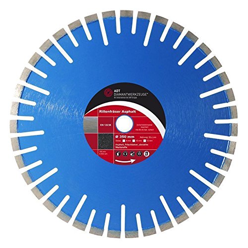 Fresa para juntas / fresa ranurada Ø 350 mm/25,4 mm orificio fresa para juntas / fresa ranurada con 10 mm de altura de segmento y 8 mm de grosor de segmento para asfalto