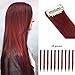 Produktbild 10 pcs Haarverlängerungen Clip Bunte Regenbogen Farbiger Haarteil Haar Extensions Glatt Dunkelstes Rot