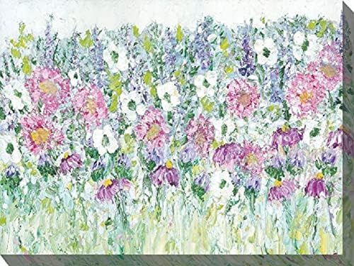 Green and Pink Jubilant Outdoor Canvas Rectangular Wall Art Decor 30" x 40"