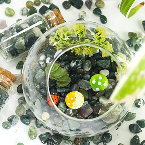 Image of 1lb Aquatic Agate Aquarium Gravel Rocks Natural Tumbled Healing Crystal Chips Bulk Gemstones Crushed Stones for Fountain Vase Filler Planters Decorative Fish Tank Potted Reiki Energy Balancing