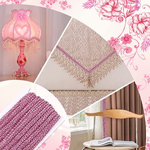Fingerinspire 27 Yards Metallic Braid Lace Trim Pink Sewing Centipede Braided Lace 3/8" Wide Decorated Gimp Trim Diy Craft Sewing Accessories For Wedding Diy Clothes Jewelry Crafts Home Decor #TOP6