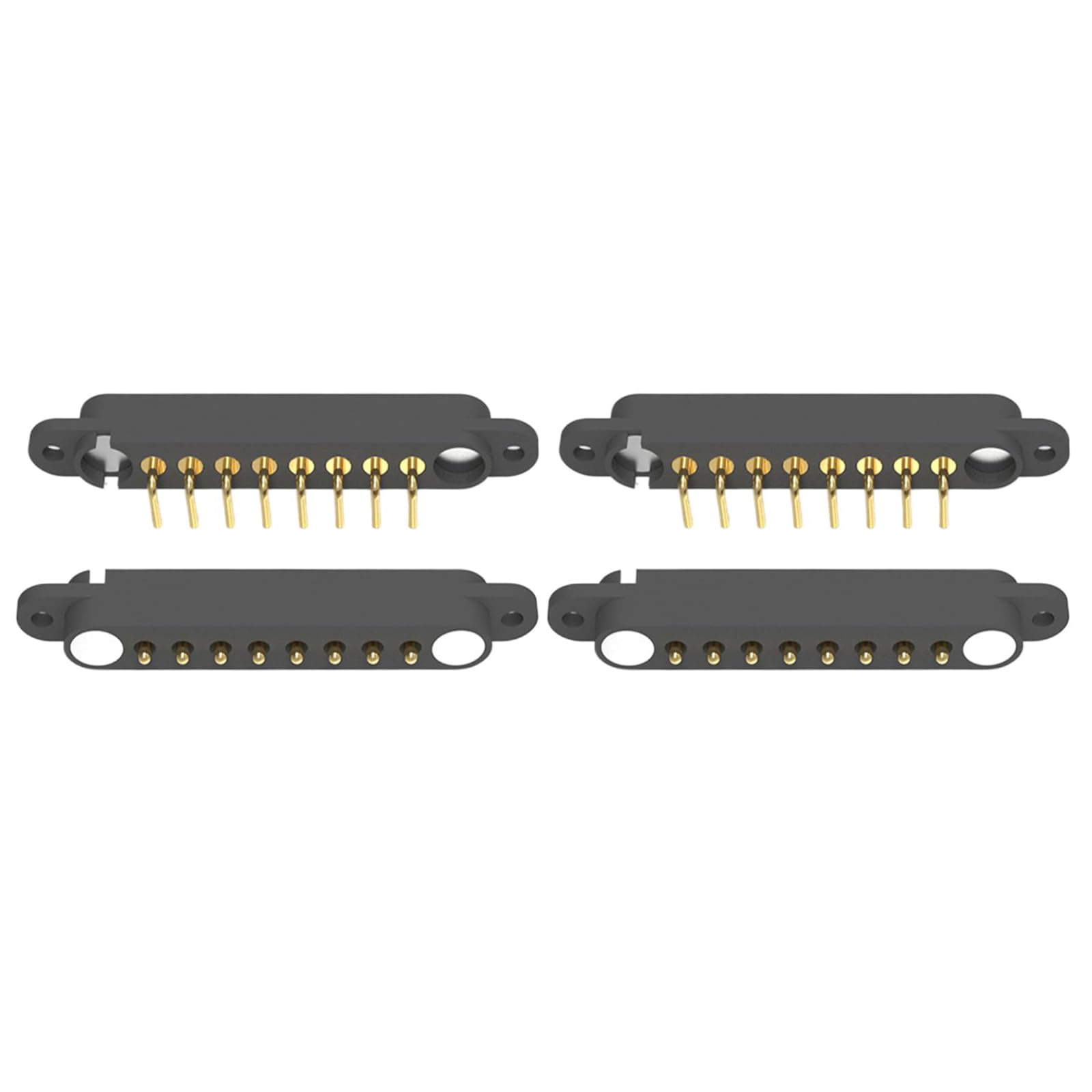 2 Pair 2/3/4/5/6/7/8Pin Bend Magnetic Pogo Pin Connector with Positioning Hole, Male+Female 2.54MM Spring Loaded Pogopin Connector DC Power Charge Probe Socket (8Pin)