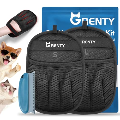 Image of GRENTY 2 PCS Pet Hair Removal Glove for Dogs & Cats, Upgraded Five-Finger Electrostatic Pet Hair Remover, Pet Hair Removal Tool for Clothing, Carpets, Sofa Gaps, and Car Seat