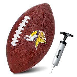 Franklin Sports NFL Minnesota Vikings Football – Youth Junior Size Football for Kids – Official NFL Team Logo + Colors Youth Football – Kids NFL Fan Shop Football