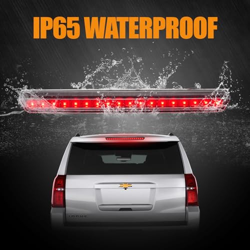 Image of Third 3rd Brake Light LED for 2015-2020 Chevy Tahoe /Suburban, High Mount Rear Brake Lights Assembly for 2016-2019 Suburban 3500HD, Waterproof Center Cab Lamp Stop Light (Black)