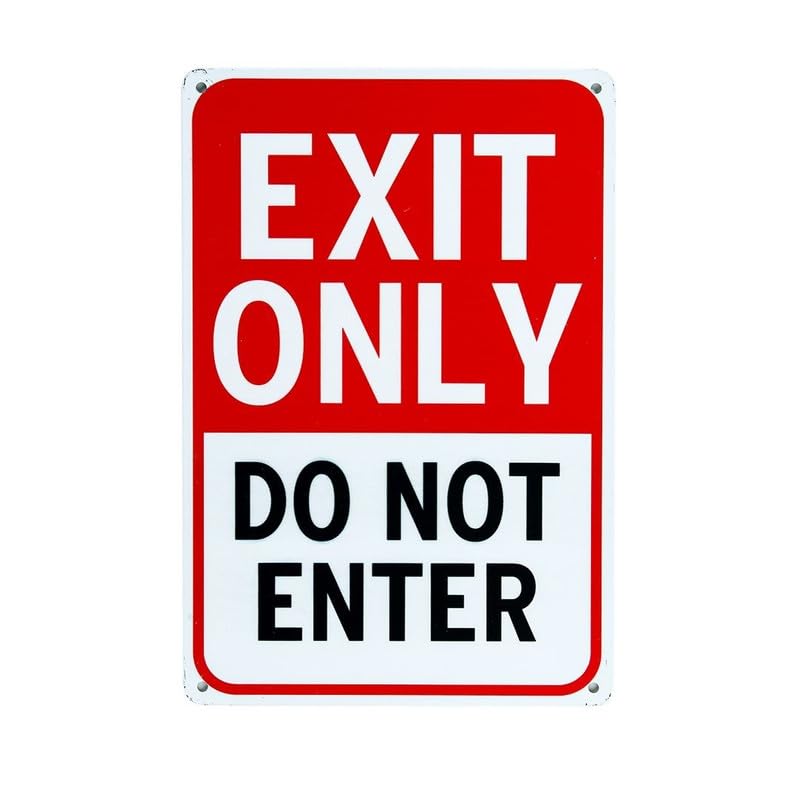 Image of Eazywagon Decorative Retro Metal Signs Wall Plate - 12x8 Inch (Exit Only-Do Not Enter) | Weatherproof Vintage Metal Sign Plate for Cafe, Home, Bar, Garage | Decorative Wall Hanging Sign Board