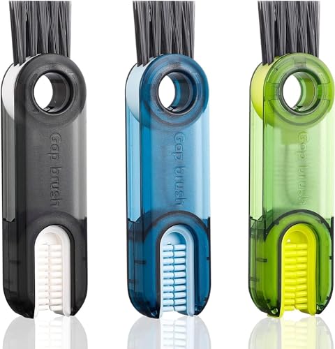 Image of Khedu Fab 3 in 1 Cup Lid Gap Cleaning Brush Bottle lid Cleaning Brush, Tiny Bottle Cup Lid Straw Cleaner Tools Multi-Functional Crevice Cleaning Brush, Multipurpose Cleaner Brush (1pc's)