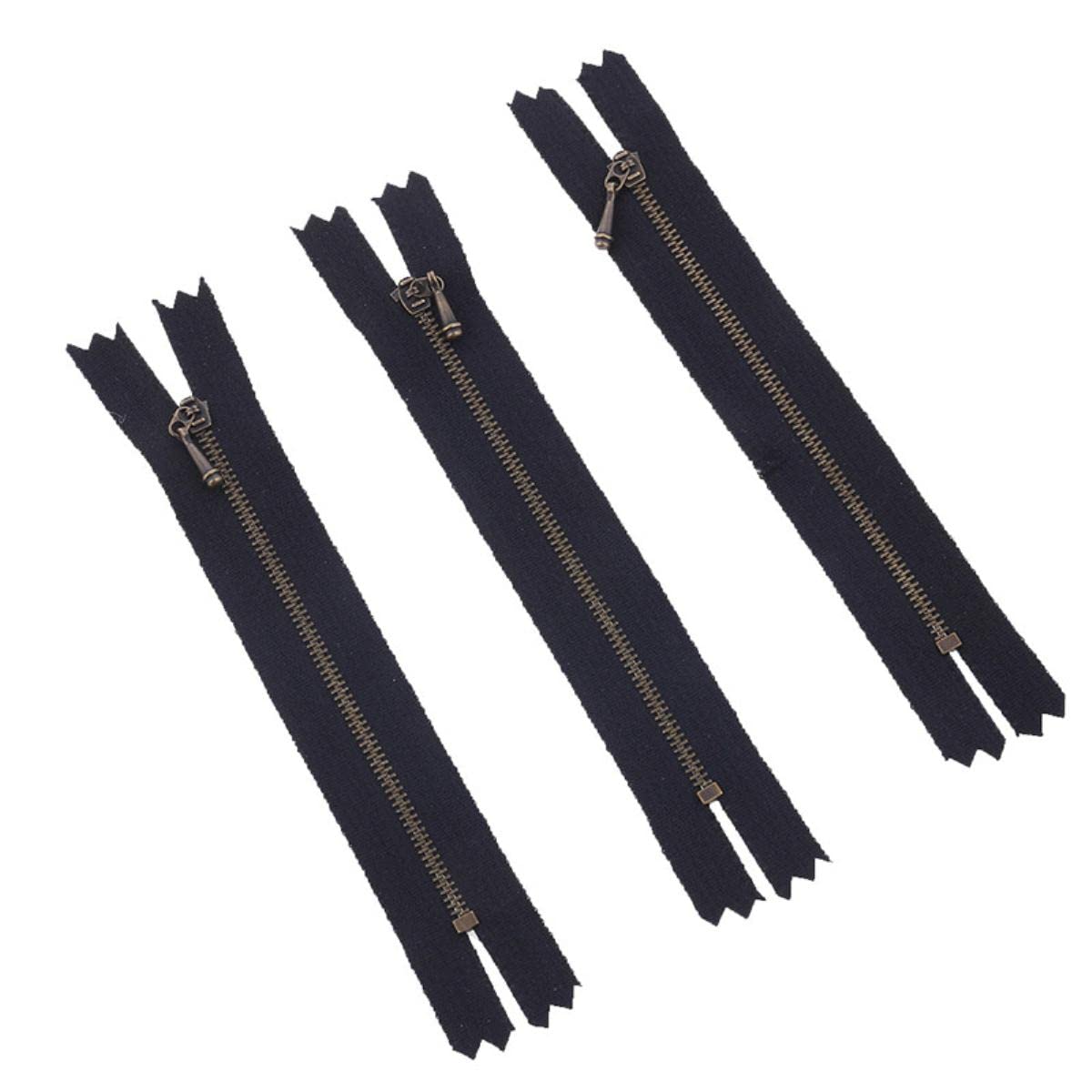 Estrattore Ziper, fissatore di cerniere, Sliders Zipper,Sewing Zips,Ended Zip Fasteners,3pcs Mini Zipper Doll Clothing Zipper DIY Handmade Sewing Zippers for Bags Scrapbooking Garment