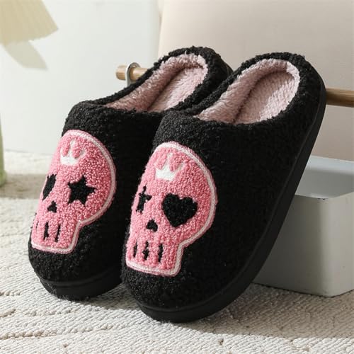 Halloween Slippers For Women 2025 Womens and Mens Holiday Christmas Slipper Indoor Bedroom Soft Cozy Home Fluffy Warm Fleece Slides Non-Slip Plush Slip-on Winter House Shoes2