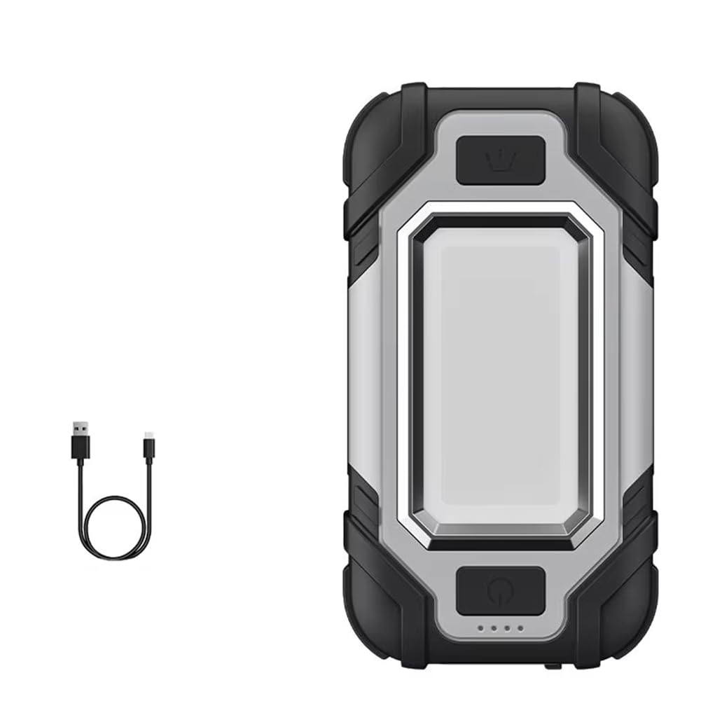 IJSDNVJNDX COB Waterproof Led Flashlight USB Rechargeable Built-in Battery Folding Work Light Multi-Function Fishing Camping Torch Grey