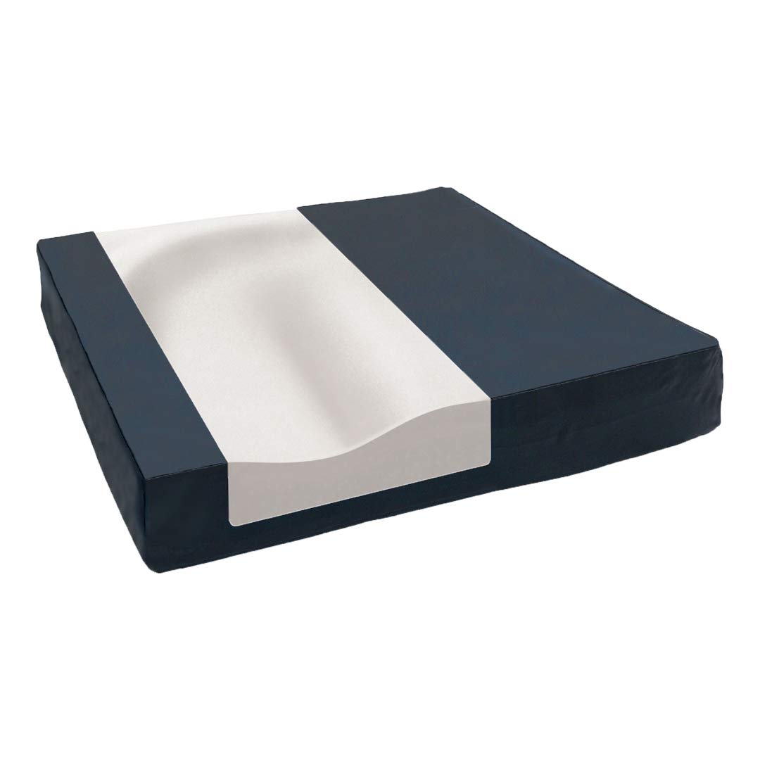 Cojín Antiescaras de Espuma Viscoelástica. Cojín Anatómico Negro con Funda Impermeable y Antiácaros. Cojín Ergonómico Cuadrado para Asiento y Silla de Ruedas. 45x42x7CM