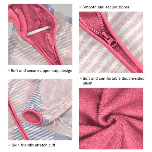 GuoChe Tartan Plaid Blue Pink Boys Fleece Jacket3